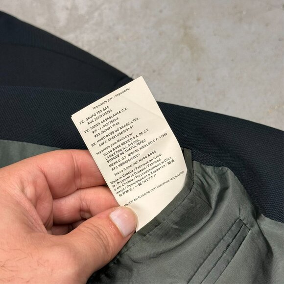 Hugo Boss Hopsack Blazer Wool Sport Coat Black "Tizian" 44L - Picture 10 of 11